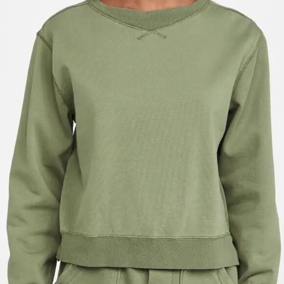 Alex Mill Lakeside Boatneck Sweatshirt Army Green - Picture 5 of 6